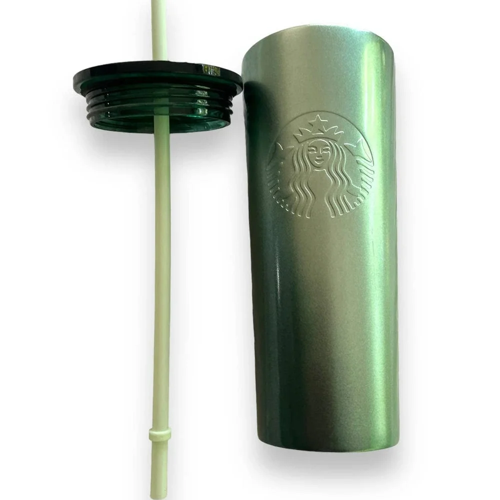 2022 Starbucks Green Ombre Stainless Steel Tumbler 16 oz Cold Cup NEW